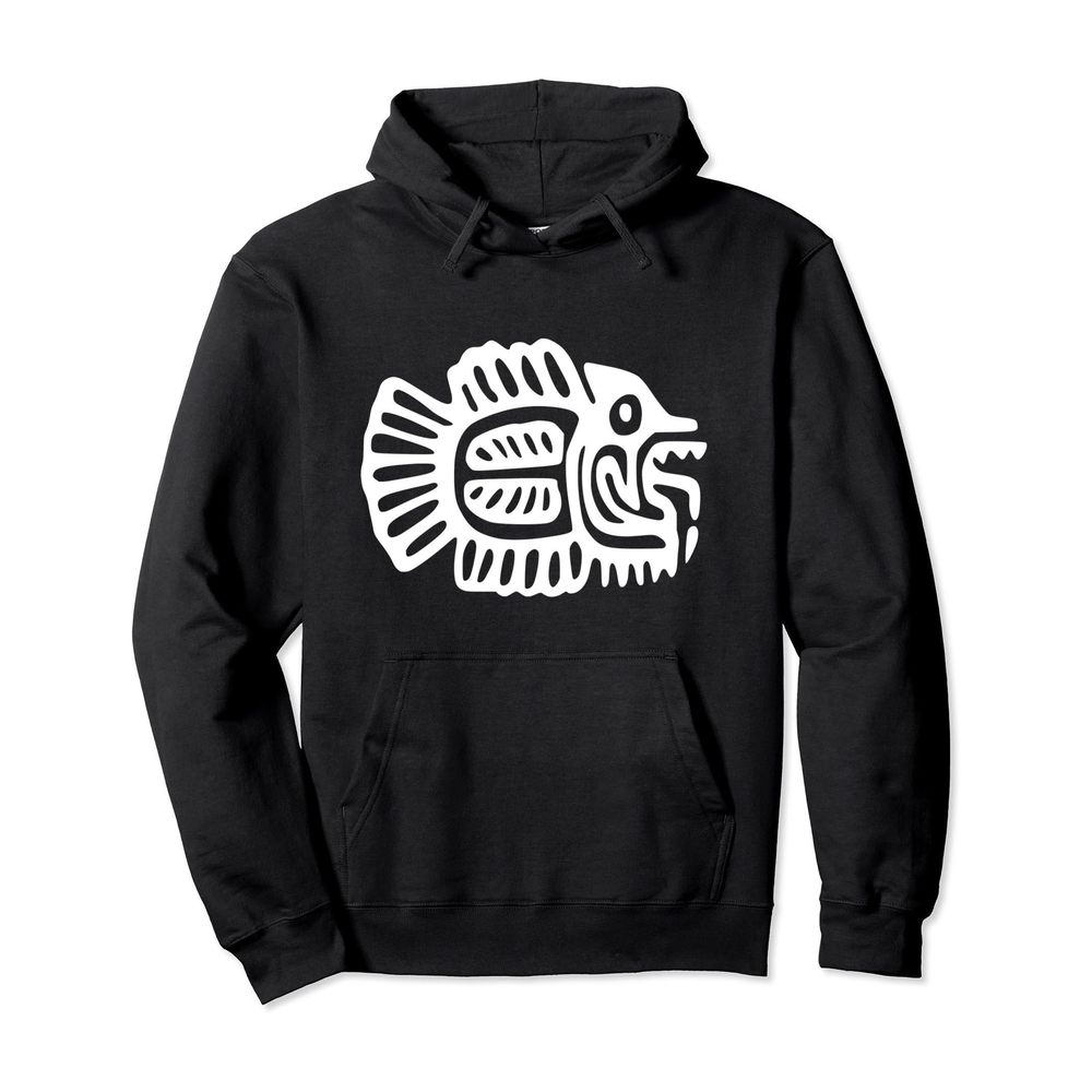 Mayan Aztec Fish Mexico Mexican History Hispanic Latino Pullover Hoodie